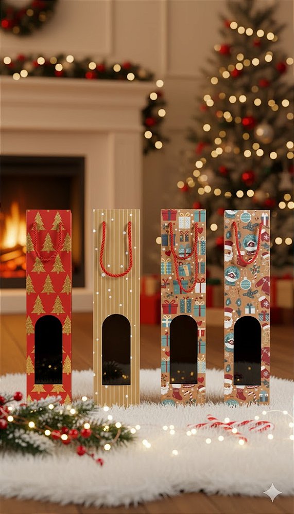 Caixa Natalina p/ Vinho - und