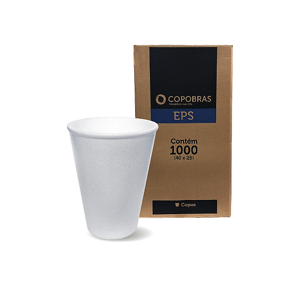 Copo Térmico EPS Isopor 180 ml Copobras Cx 1000 Unidades