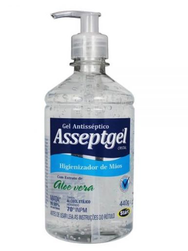 Álcool Gel Antisséptico 70% Asseptgel Pump C/ 420gr Un.