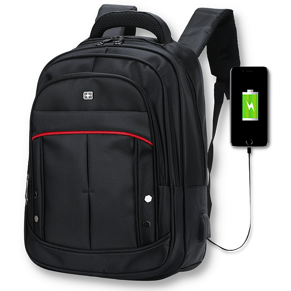 Mochila Bolsa Masculina Notebook Impermeável Reforçada Usb Cor Black
