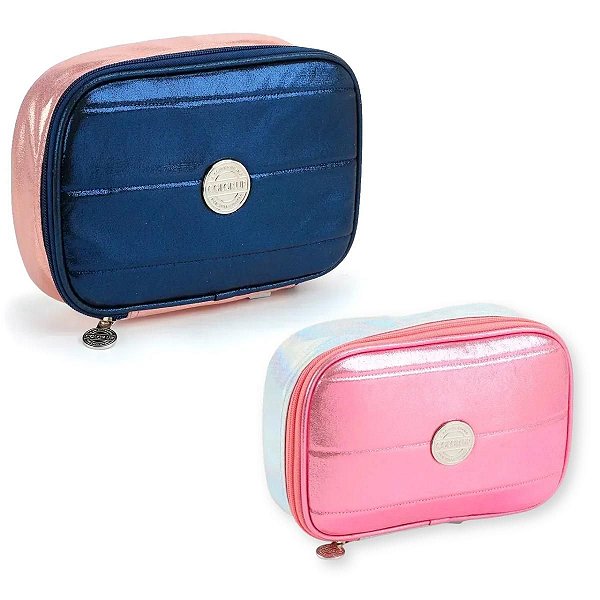 Estojo Box Escolar Seanite Metalizado Meninas