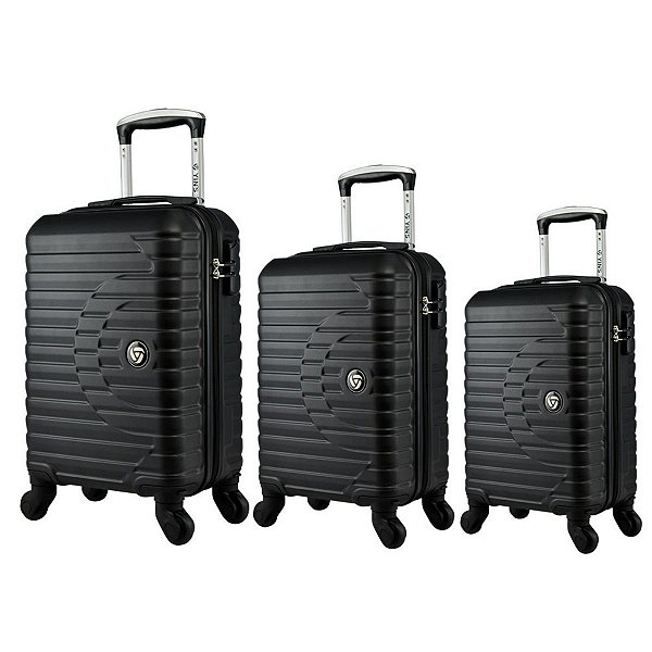 Conjunto Malas De Viagem 3 Peças Rígida Resistente Abs