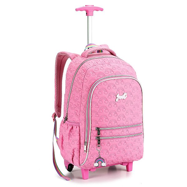 Mochila Feminina Rodinhas Juvenil Teen Arco Íris Matelassê