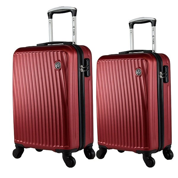 Kit Mala De Viagem Bordo 2 Peças 360º Rígida Resistente Abs