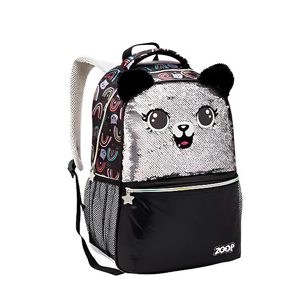Mochila Costas Gato Coala Panda Brilho Escolar Infantil
