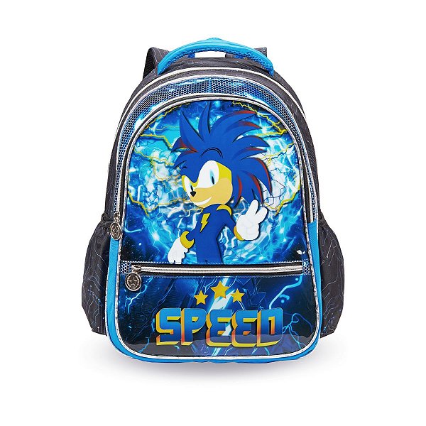 Mochila Costas Infantil Azul Game Jogos Meninos Escolar