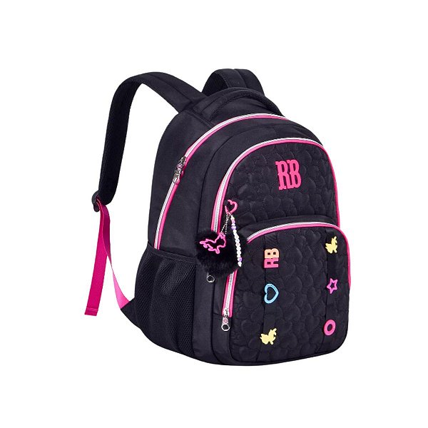 Mochila Costas Rebecca Bonbon Patch E Chaveiro Menina Escola