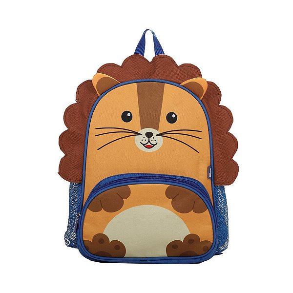 Mochila Creche Animais Leão Tigre Gatinha Pré Escola Passeio