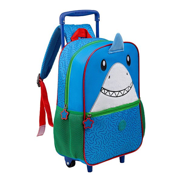 Mochila Rodinha Tubarão Baby Infantil Escolar