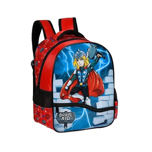 Mochila Costas Herói Com Martelo Escolar Meninos Infantil