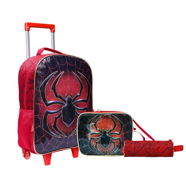 Kit Mochila Rodinha Super Spider Infantil Escola