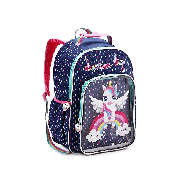 Mochila Costas Infantil Bebe Creche Escolar Unicórnio