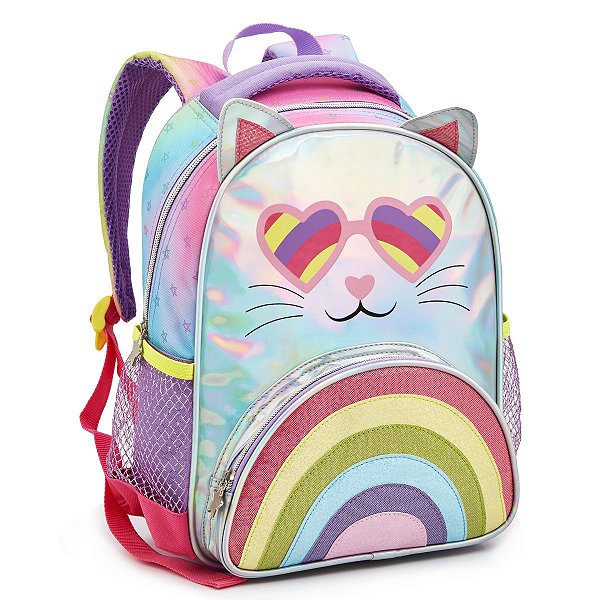 Mochila Gatinho Infantil Feminina De Costas Menina