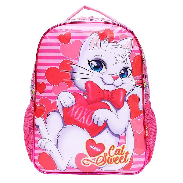 Mochila Gatinho Infantil De Costas Menina Escolar