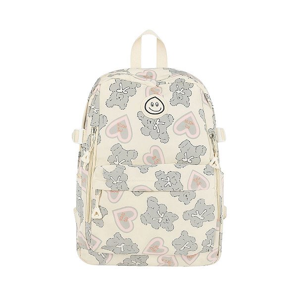 Mochila Juvenil Feminina Escolar Fofa Ursinho Com Corações