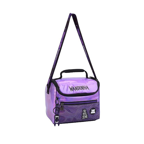 Lancheira Térmica Escolar Wandinha Addams Holográfica Grande