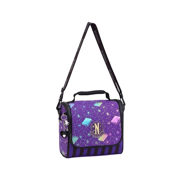 Lancheira Térmica Escolar Wandinha Addams Infantil Chaveiro