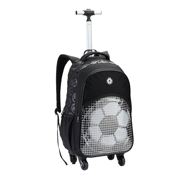 Mochila De Rodinhas 360° Bola De Futebol Escolar Meninos