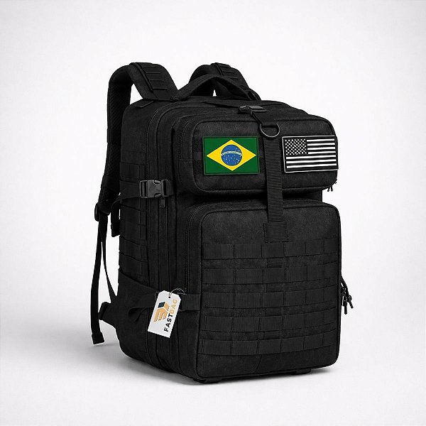 Mochila Grande Tática 50l Resistente Para Trabalho Militar Viagem Fast Bag Preto Liso