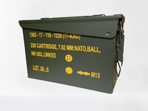 Caixa Munição Ponto 30 Metal Ammo Box Novo Exército Militar