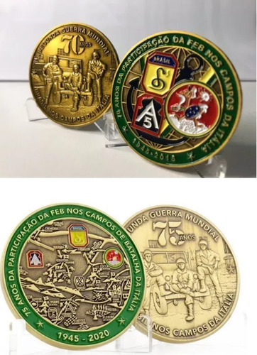 Moeda Medalha 70 E 75 Anos Da Feb Segunda Guerra Coleção