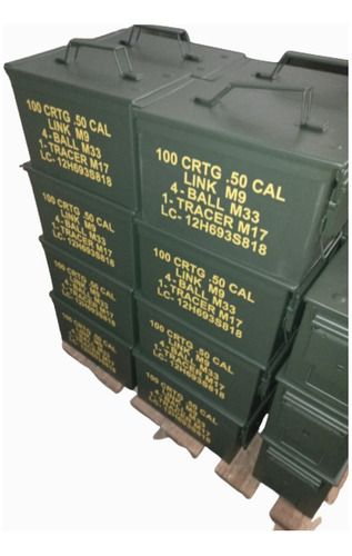 Caixa Munição Ponto 50 Metal  Ferramenta Exército Camping