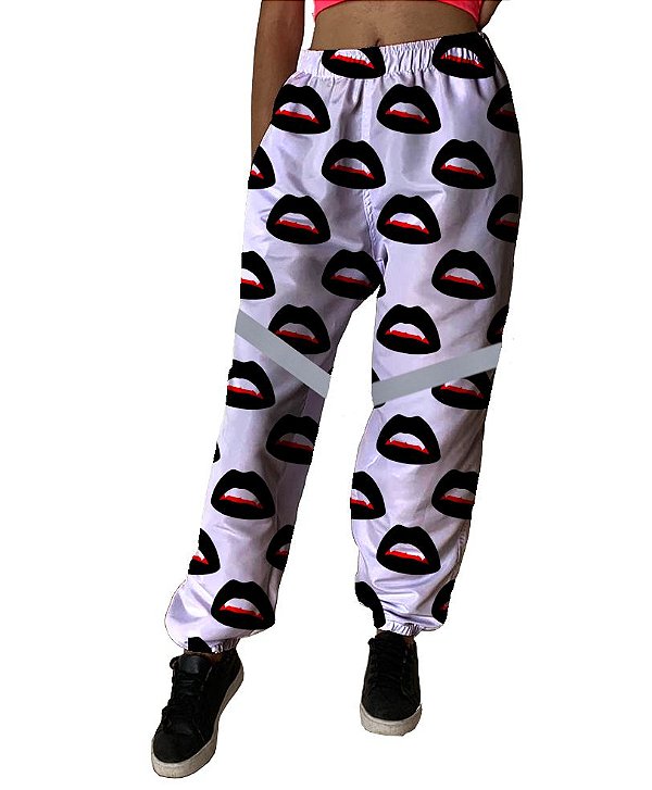 Calça de Tactel Tecido Leve | Bocas Com Faixa Refletiva