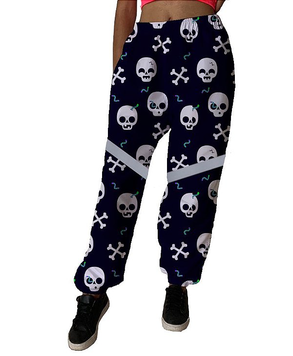 Calça de Tactel Tecido Leve | Caveira Com Faixa Refletiva