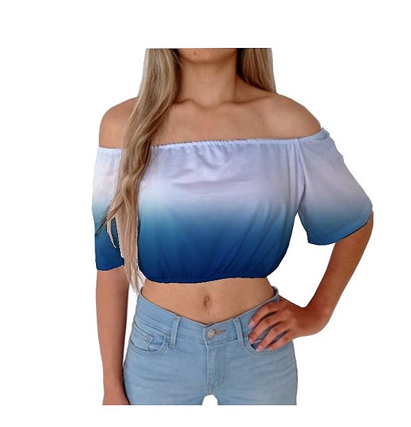 Cropped Ciganinha | Degrade Azul