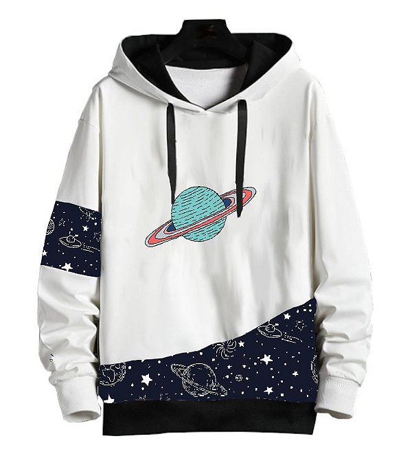 Blusa de Moletom Estampa Diagonal | Galáxia Saturno