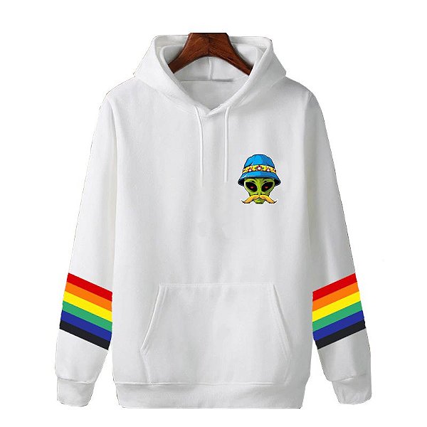 Blusa de Moletom Canguru | Et com Mangas Arco-íris