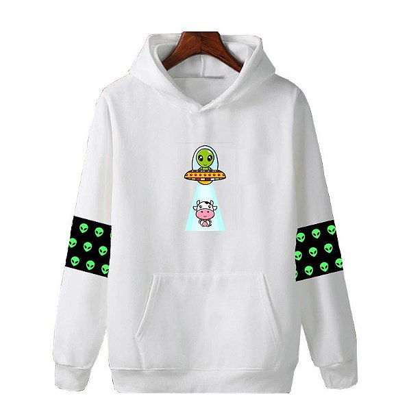 Blusa de Moletom Canguru | Et com Vaquinha Mangas Et Verde