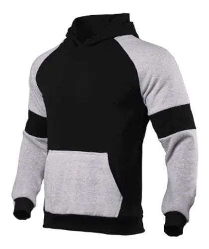 Blusa de Moletom | Raglan Cinza e Preto