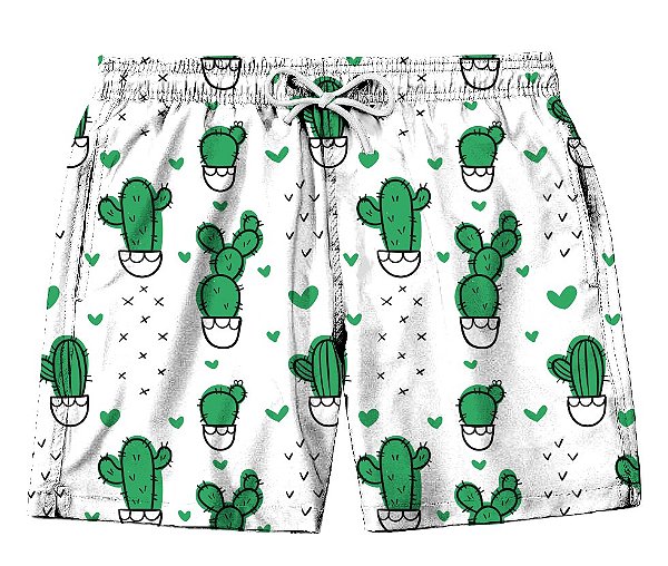 Short Masculino de Tactel | Cactos Verdes