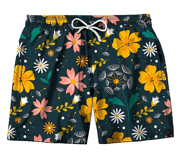 Short Masculino de Tactel | Flores
