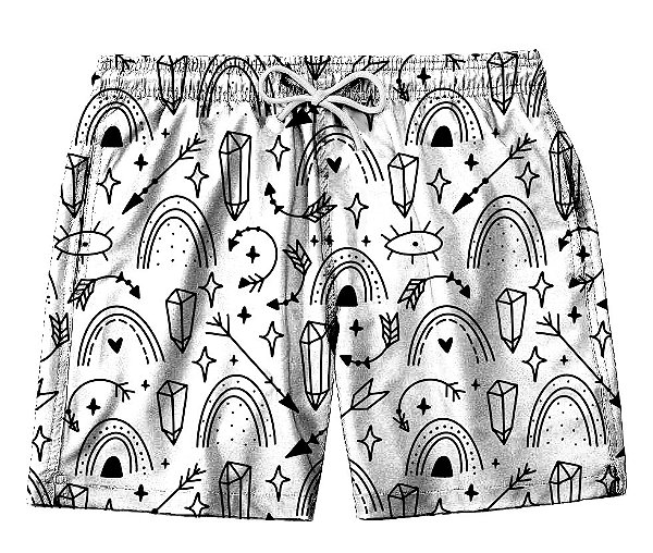 Short Masculino de Tactel | Desenhos P&B