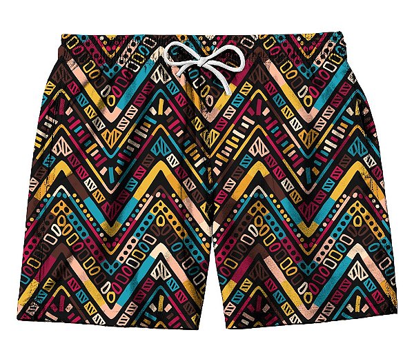 Short Masculino de Tactel | Listras em V