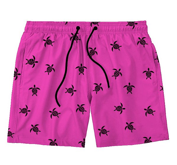 Short Masculino de Tactel | Rosa Tartarugas