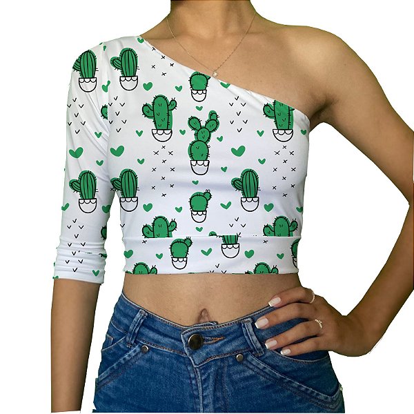 Cropped Uma Manga | Cactos
