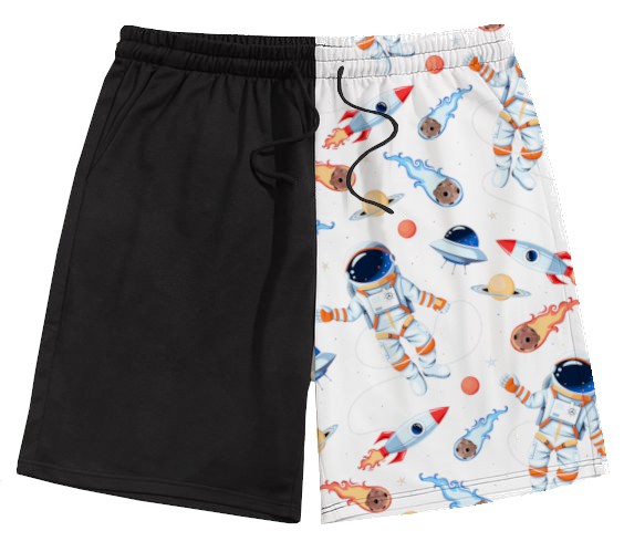 Bermuda Masculina de Moletom |  P&B Astronautas