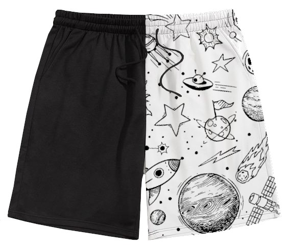 Bermuda Masculina de Moletom |  P&B Galáxia