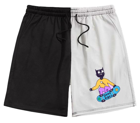 Bermuda Masculina de Moletom |  Gato Good Vibes