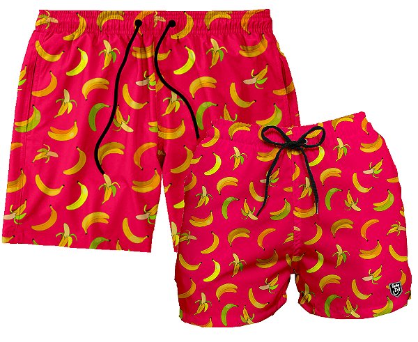 Kit Shorts Masculino e Feminino de Tactel | Bananas