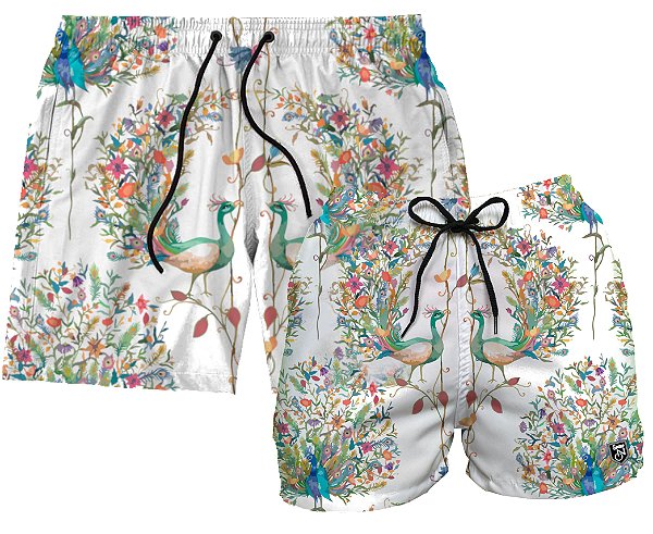 Kit Shorts Masculino e Feminino de Tactel | Pavão