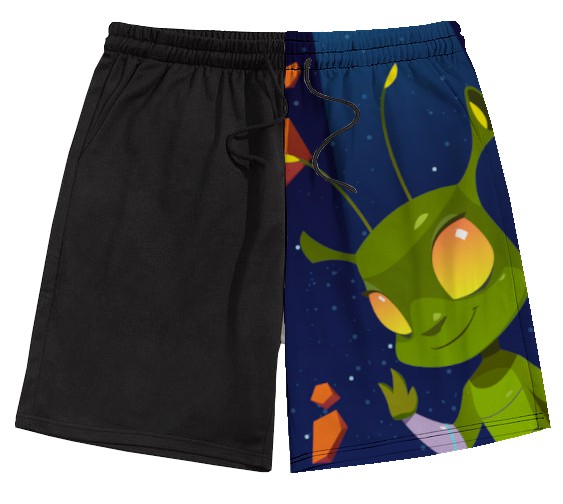 Bermuda Masculina de Moletom |  Preta Alien