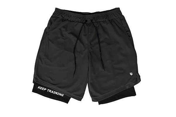 Short Academia Dry-Fit Compressão 2 em 1