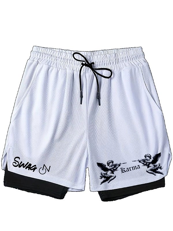 Short de Compressão Masculino Anjos 2 em 1 Treino