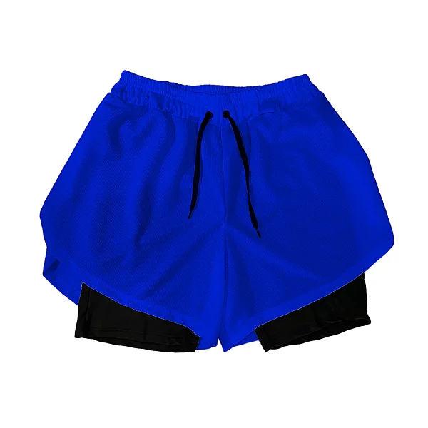 Short de Compressão Feminino Academia 2 em 1 Treino