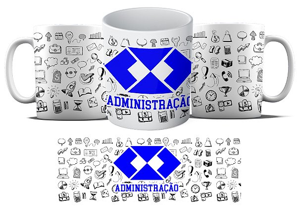 Caneca Personalizada - Curso Administração - Administração logo azul MD05
