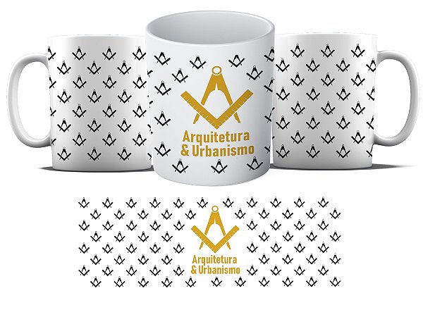 Caneca Personalizada - Curso Arquitetura e Urbanismo - Simbolo oficial MD08